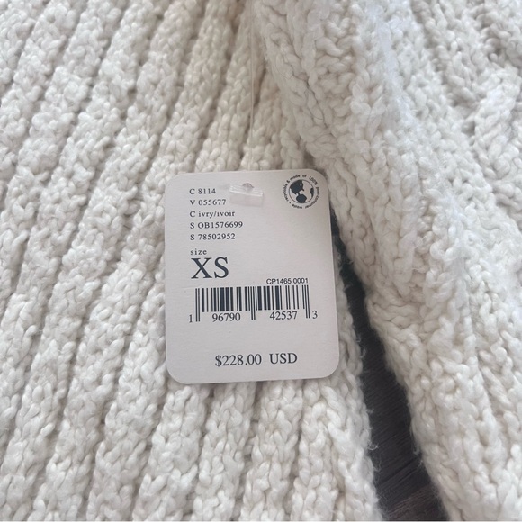 Brand New Free People We The Free Chunky Crew Neck Ivory Sweater Size XS - Picture 3 of 10